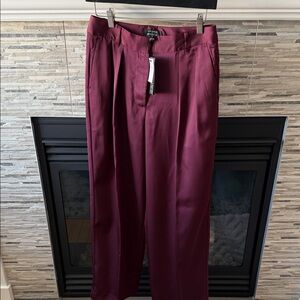 Banana Republic Women's Burgundy Wide Leg Pants